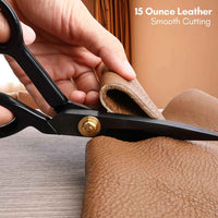 Fabric Scissors, Heavy Duty 8 inch Sewing Scissors for Leather Tailor,Tailoring Shears for Home Office Craft Black