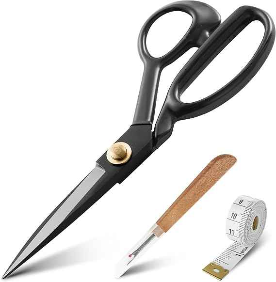 Fabric Scissors, Heavy Duty 8 inch Sewing Scissors for Leather Tailor,Tailoring Shears for Home Office Craft Black