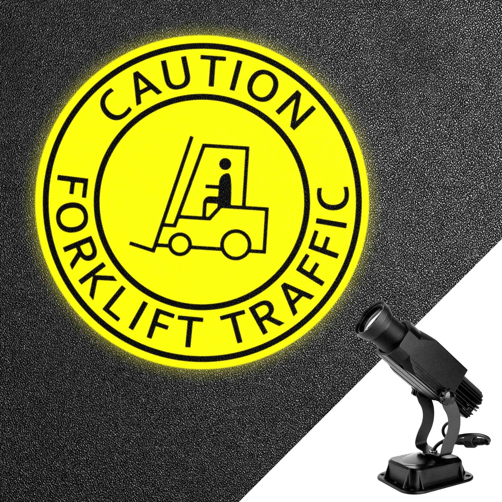 Indoor 30W Static Gobo Projector with Glass Gobo- Caution Forklift Traffic Sign