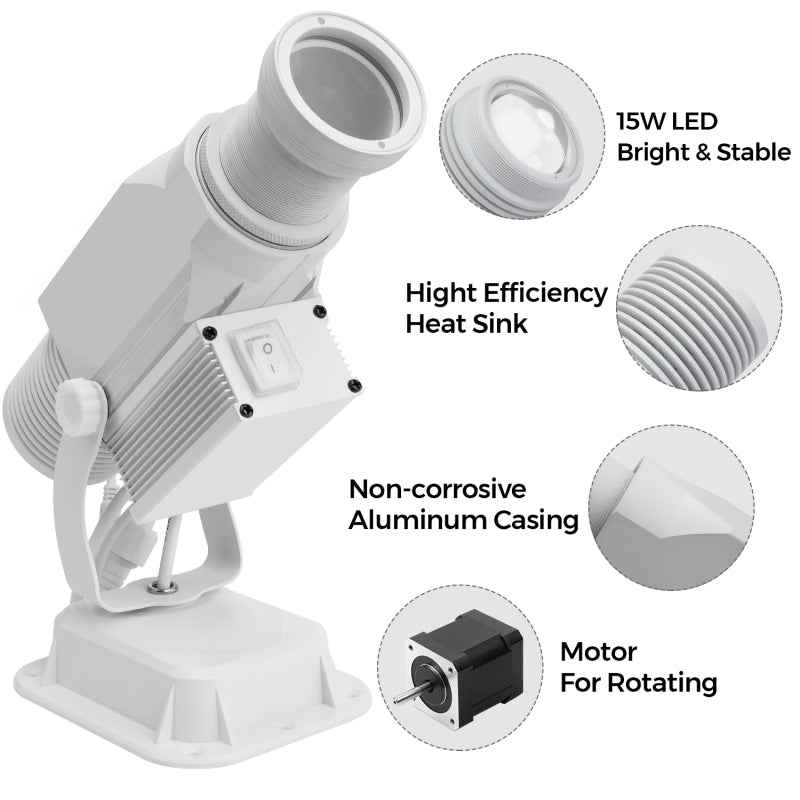 Outdoor 15W Rotating LED Gobo Projector